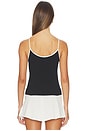 view 3 of 4 Contrast Spaghetti Tank Top in Black & Vintage White