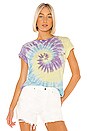 view 1 of 4 T-SHIRT CLASSIC in Purple & Blue & Yellow Spiral Tie Dye