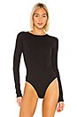 view 2 of 6 Ribbed Long Sleeve Bodysuit in Black