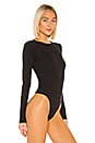 view 3 of 6 Ribbed Long Sleeve Bodysuit in Black