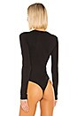 view 4 of 6 Ribbed Long Sleeve Bodysuit in Black