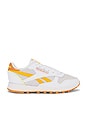 view 1 of 6 Classic Leather Sneaker in White, Sunbaked Clay & Electric Amber