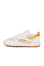 view 5 of 6 Classic Leather Sneaker in White, Sunbaked Clay & Electric Amber