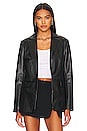 view 1 of 11 Chloe Faux Leather Blazer in Black