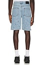 view 2 of 5 Spider Web Denim Shorts in Bleached Indigo