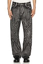 view 1 of 7 Spider Web Denim Pant in Waxed Black