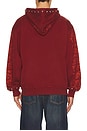 view 3 of 7 Tribal Skull Studded Zip Hoodie in Red
