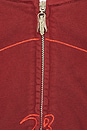 view 7 of 7 Tribal Skull Studded Zip Hoodie in Red
