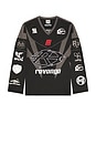 view 6 of 7 Racer Patch Moto Jersey in Black