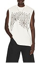 view 1 of 4 Web Cross Cut Off Tee in White & Black