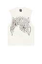 view 4 of 4 Web Cross Cut Off Tee in White & Black