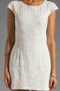 view 5 of 6 Lola-Lola Silk Cap Sleeve Dress in White/White in White & White