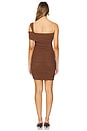 view 3 of 3 Ruched Mesh Mini Dress in Chocolate