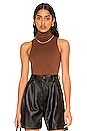 view 1 of 5 Turtleneck Sleeveless Bodysuit in Chocolate