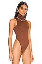 view 3 of 5 Turtleneck Sleeveless Bodysuit in Chocolate
