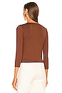 view 3 of 4 Button Up Cropped Cardigan in Chocolate