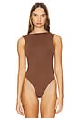 view 2 of 5 Deep V Back Bodysuit in Chocolate