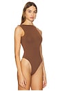 view 3 of 5 Deep V Back Bodysuit in Chocolate