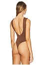 view 4 of 5 Deep V Back Bodysuit in Chocolate