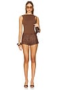 view 5 of 5 Deep V Back Bodysuit in Chocolate
