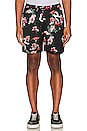 view 3 of 4 Floral Shorts in Jet Black