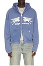 view 1 of 5 Pegasus Zip Through Hoodie in Indigo