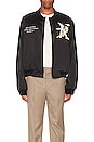 view 3 of 3 Storms in Heaven Souvenir Bomber Jacket in Jet Black