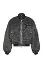 view 2 of 6 Icarus Classic Flight Bomber Jacket in Jet Black