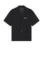 view 1 of 5 Embroidered Bowling Shirt in Jet Black