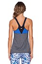 view 3 of 4 Dina Tank in Charcoal Grey & Klein Blue