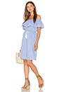 view 1 of 4 Off Shoulder Day Dress in Blue Stripe