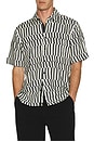 view 3 of 4 Dalton Printed Shirt in Blue & White Joff Print