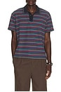 view 1 of 5 Stripe Pique Polo in in Navy Multi