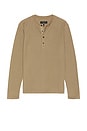view 5 of 4 Classic Textured Knit Henley in Cocoa