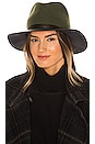 view 1 of 3 Floppy Leather Brim Hat in Olive