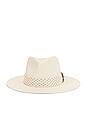 view 3 of 3 Packable Straw Fedora Hat in Natural