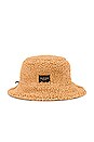 view 5 of 5 Addison Reversible Bucket Hat in Camel Sherpa