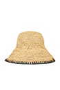 view 3 of 4 Jade Whipstitch Rollable Hat in Nat