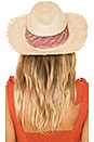 view 2 of 3 Frayed Edge Panama Hat in Natural & Pink