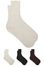 view 1 of 3 PAQUETE DE 3 CALCETINES PARA SENDERISMO HIKER in Black Burgundy Ivory