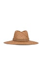 view 2 of 3 Western Straw Fedora Hat in Caramel