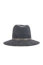 view 3 of 3 Floppy Brim Fedora in Grey & Blue