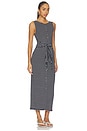view 2 of 4 The Knit Button Tie Stripe Dress in Sal Multi