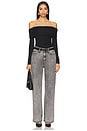 view 5 of 6 Featherweight Logan Mid Rise Wide Leg in Slate Grey
