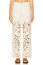 view 1 of 6 Logan Floral Cutout Wide Leg Jeans in Ecru