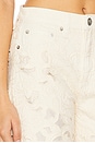 view 6 of 6 Logan Floral Cutout Wide Leg Jeans in Ecru