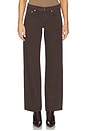 view 1 of 6 Saige Low Rise Relaxed Straight Jeans in Dark Brown Stone