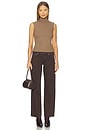 view 5 of 6 Saige Low Rise Relaxed Straight Jeans in Dark Brown Stone