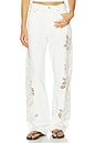 view 1 of 6 Shea Full Straight Jeans in White Flower