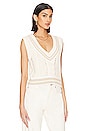 view 3 of 5 Brandi Slim Vest in Ivory Multi